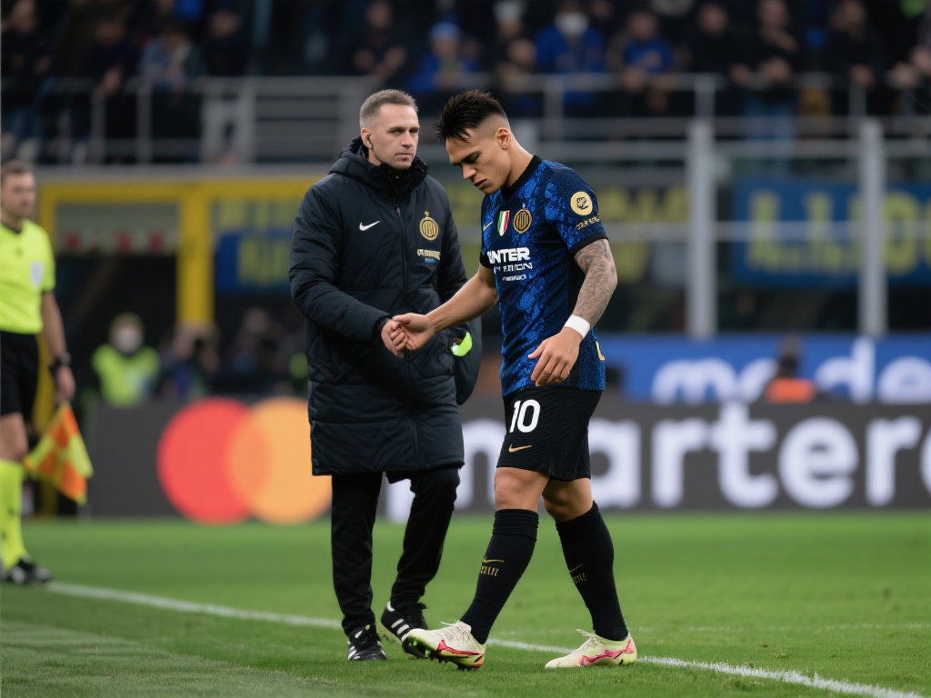 根据场边的观众反馈，劳塔罗被换下时摇头喃